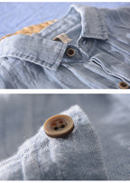 Men's Relaxed Linen Shirt with Rolled Cuffs