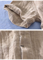 Men's Relaxed Linen Shirt with Rolled Cuffs