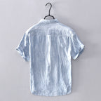 Men's Relaxed Linen Shirt with Rolled Cuffs