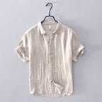 Men's Relaxed Linen Shirt with Rolled Cuffs
