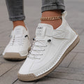 Women's Low-Top Lace-Up Sneakers with Moccasin Toe Stitching