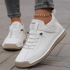 Women's Low-Top Lace-Up Sneakers with Moccasin Toe Stitching