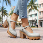 Women's Mary Jane Heels with Chunky T-Strap
