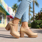 Women's Mary Jane Heels with Chunky T-Strap