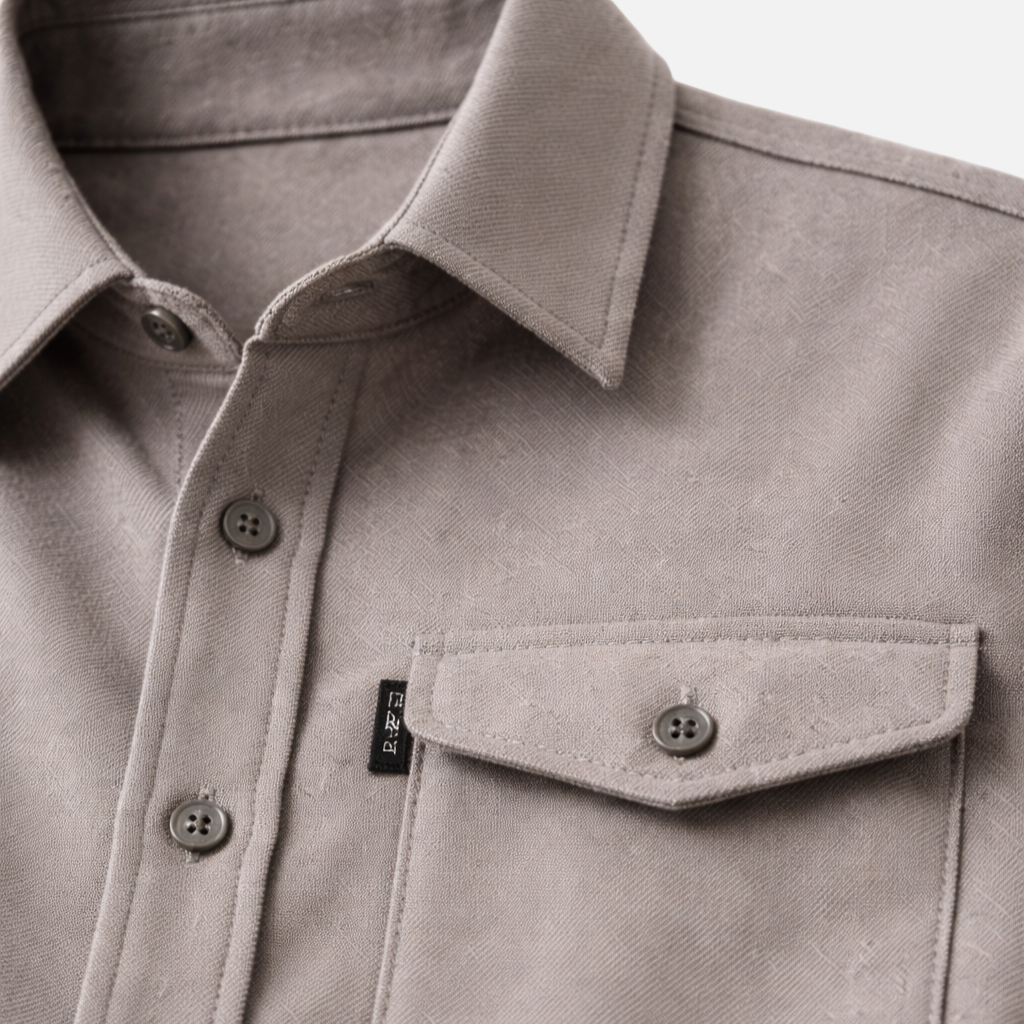 Men's Button-Up Overshirt with Chest Pocket