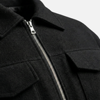 Men's Loose-Fit Suede Jacket with Zip Front