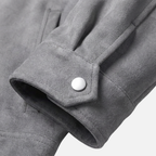 Men's Loose-Fit Suede Jacket with Zip Front
