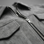 Men's Loose-Fit Suede Jacket with Zip Front