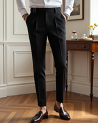 Men's Pleated-Front Dress Trousers with Belt Loops