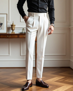 Men's Pleated-Front Dress Trousers with Belt Loops