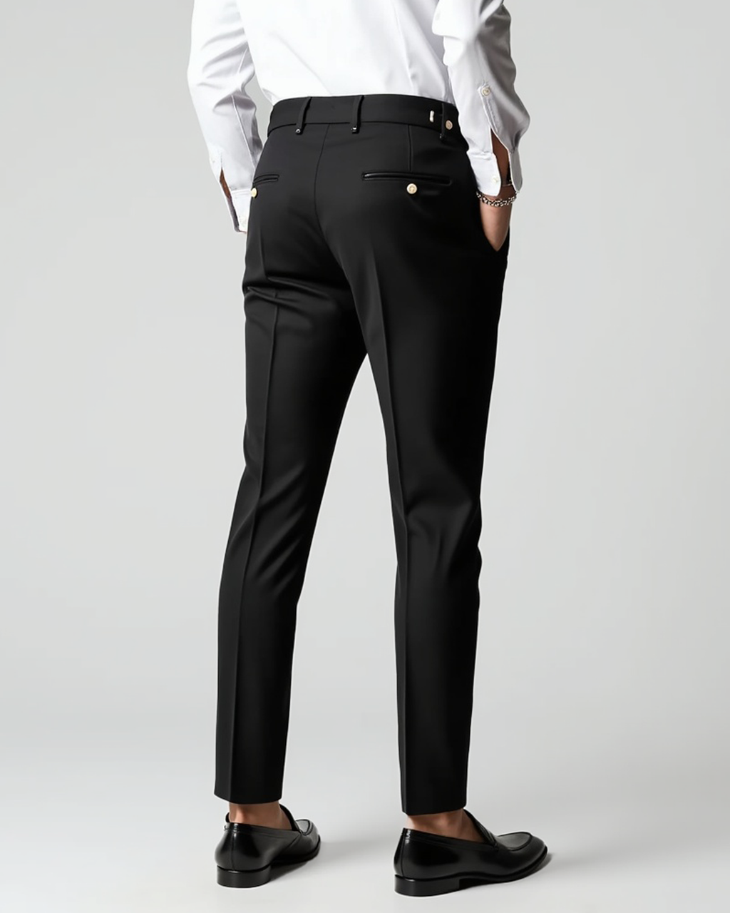 Men's Pleated-Front Dress Trousers with Belt Loops