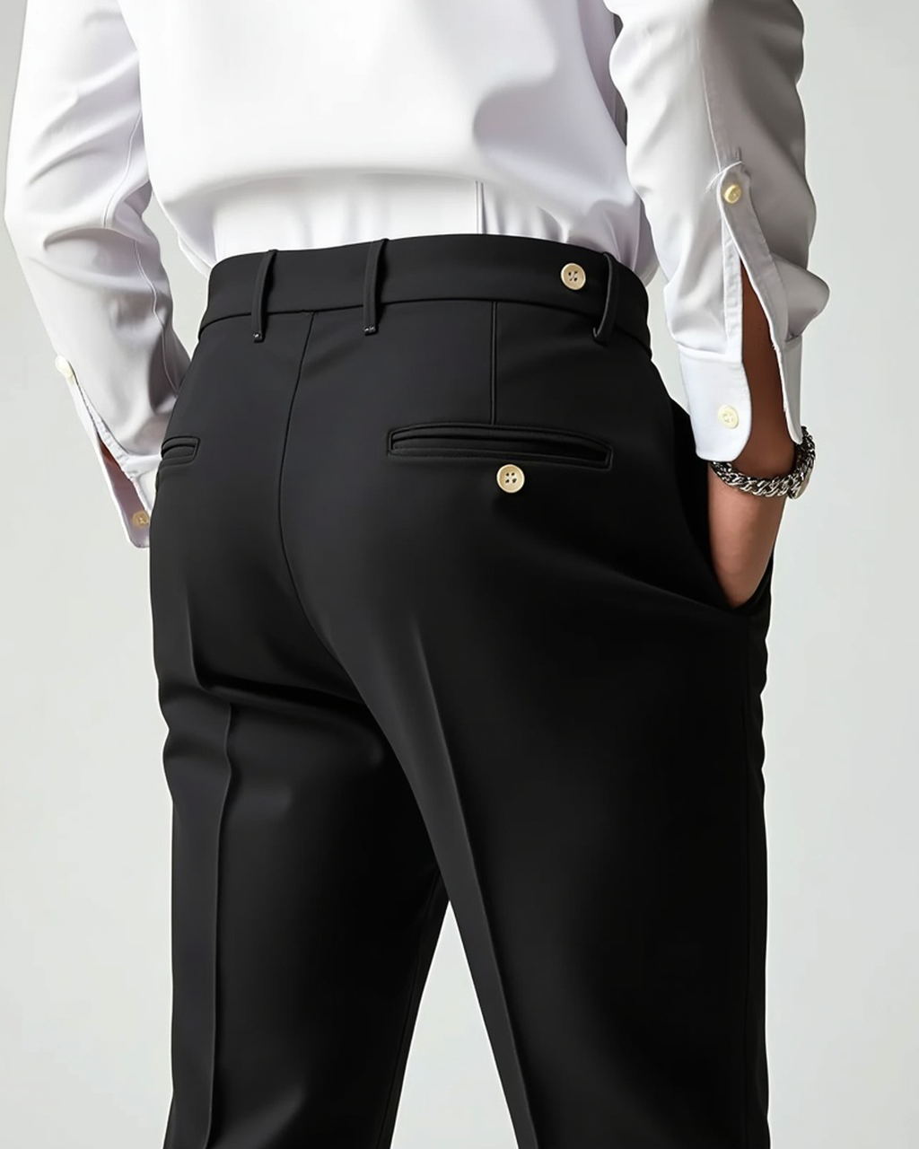 Men's Pleated-Front Dress Trousers with Belt Loops