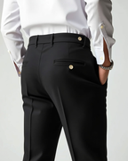 Men's Pleated-Front Dress Trousers with Belt Loops