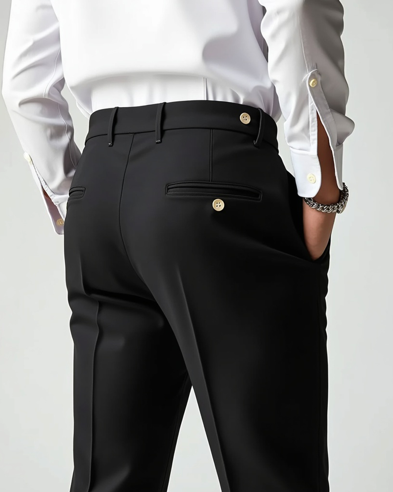 Men's Pleated-Front Dress Trousers with Belt Loops