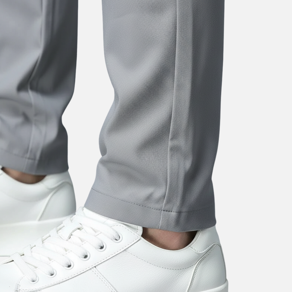Men's Stretch Straight-Leg Trousers with Belt Loops