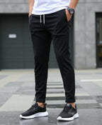 Men's Lightweight Slim-Fit Trousers with Drawstring Waist