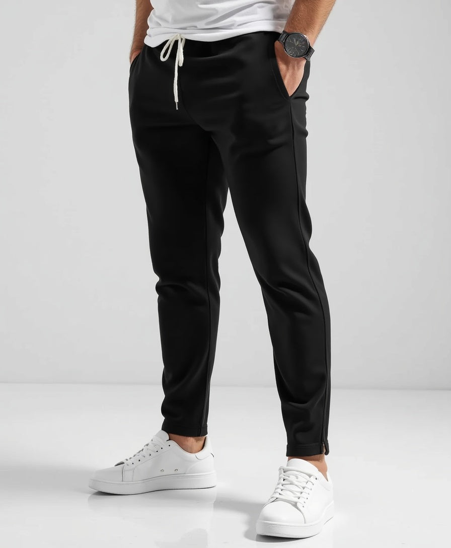 Men's Lightweight Slim-Fit Trousers with Drawstring Waist