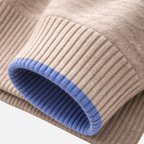 Men's Zip-Front Knit Sweater with Ribbed Collar