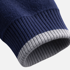 Men's Zip-Front Knit Sweater with Ribbed Collar