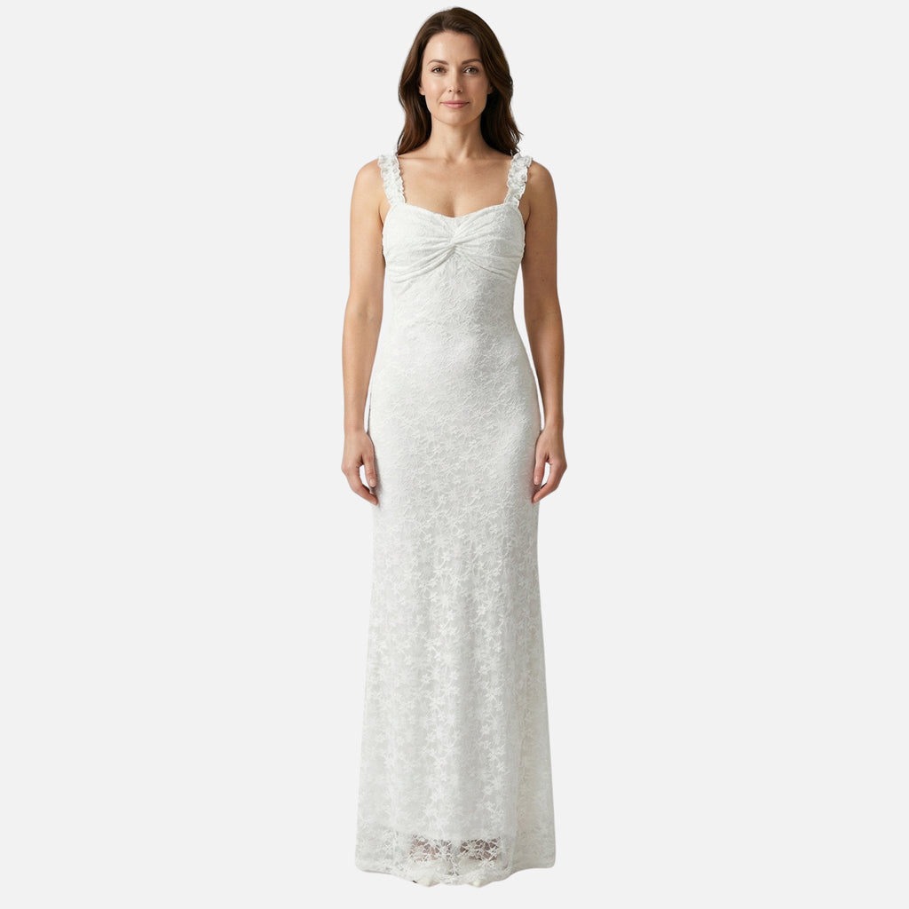 Women's Mermaid Lace Maxi Dress with Sweetheart Neckline