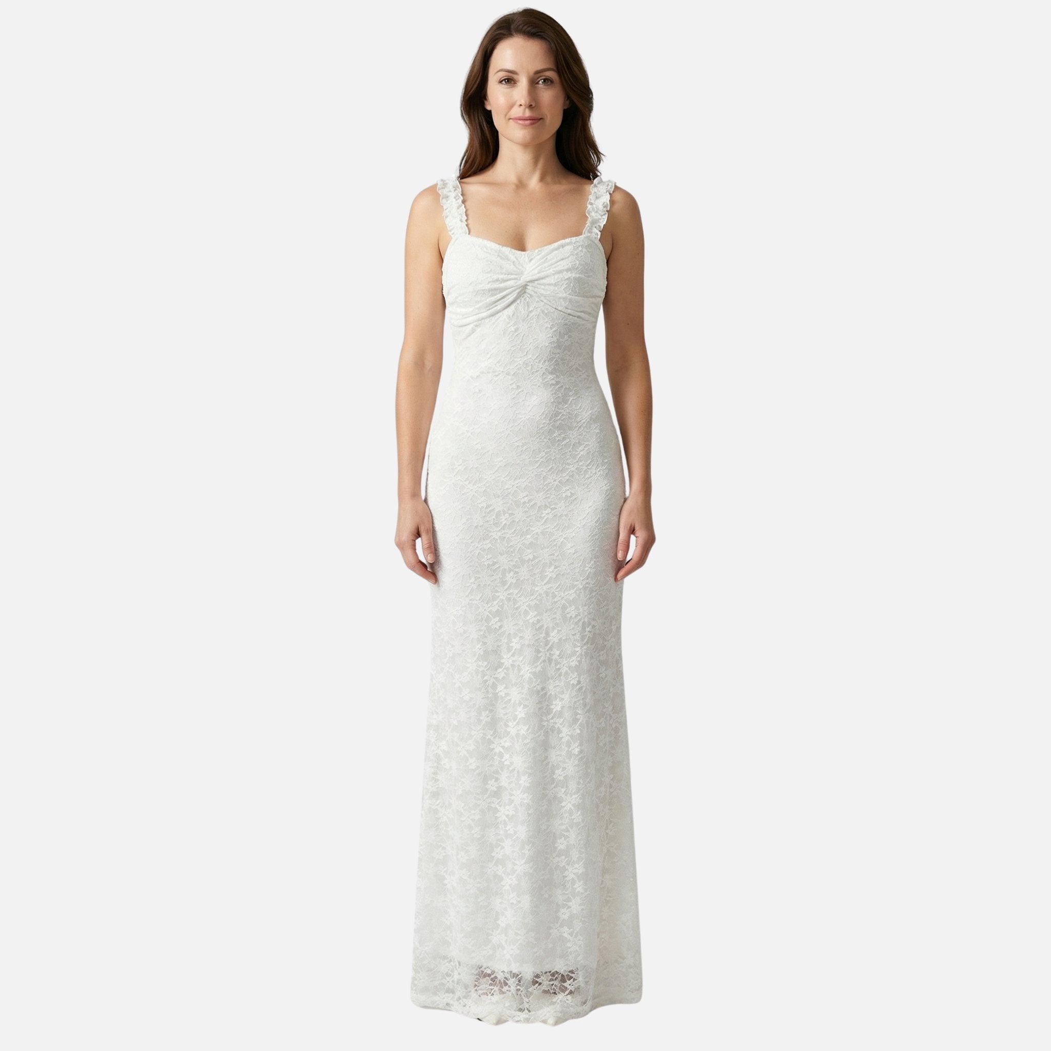 Women's Mermaid Lace Maxi Dress with Sweetheart Neckline