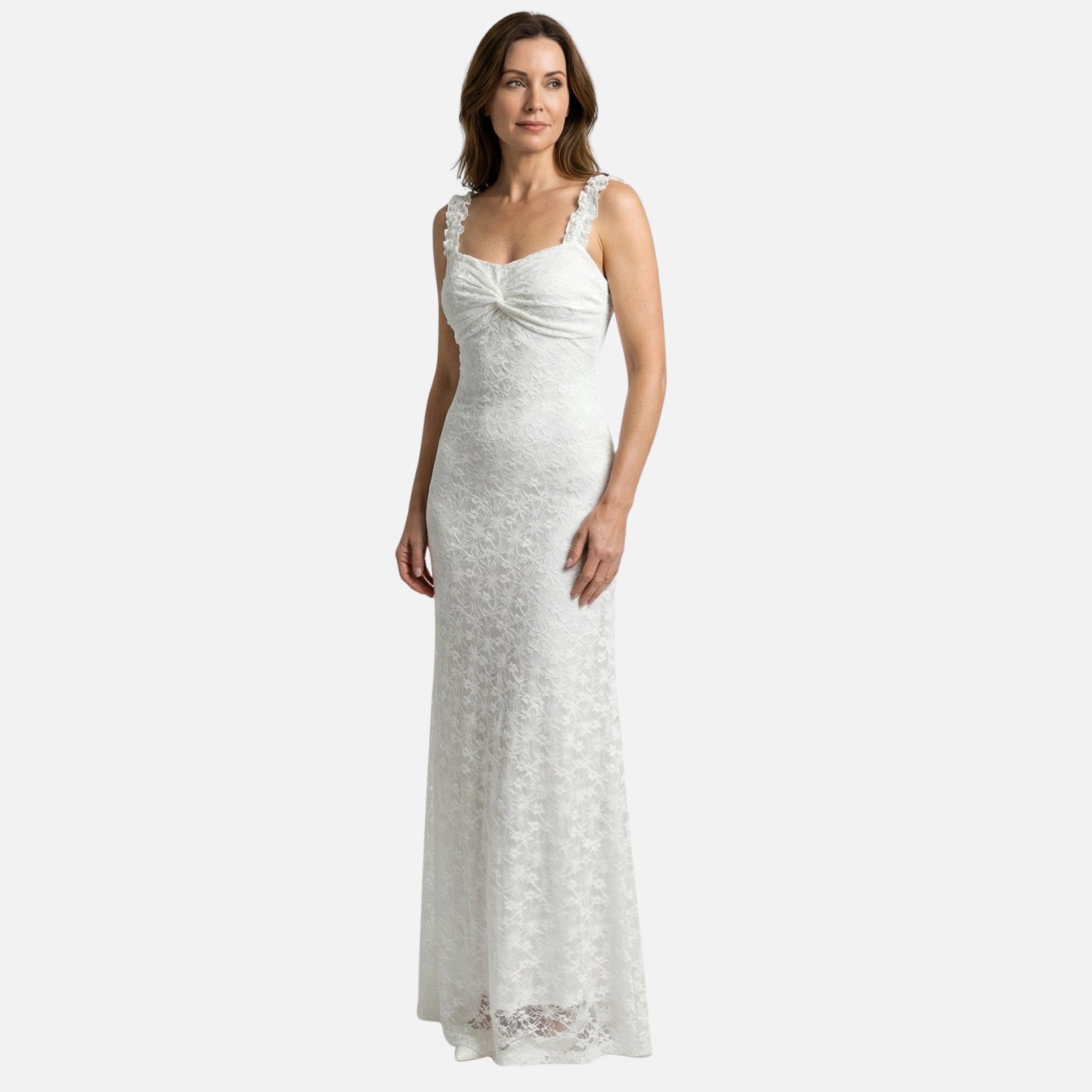 Women's Mermaid Lace Maxi Dress with Sweetheart Neckline