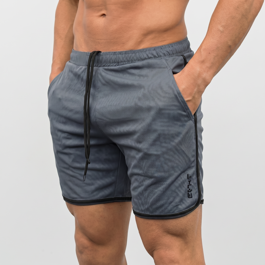 Men's Mesh Knit Swim Shorts with Drawstring Waist