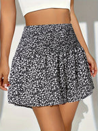 Women's Flowing Mini Skirt with Shirred Waistband