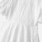 Women's Airy Mini Dress with Puff Sleeves and Deep V-Neck