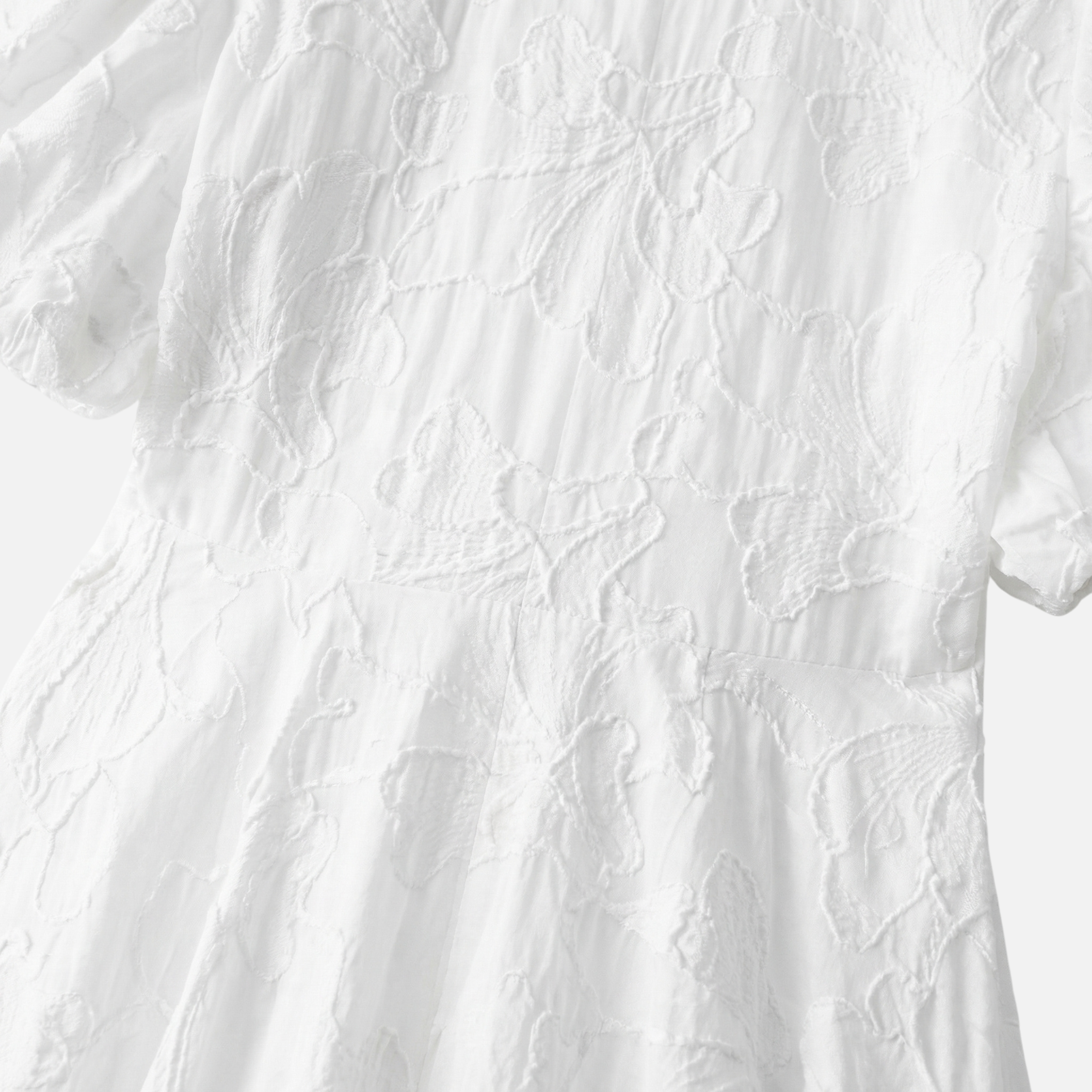 Women's Airy Mini Dress with Puff Sleeves and Deep V-Neck