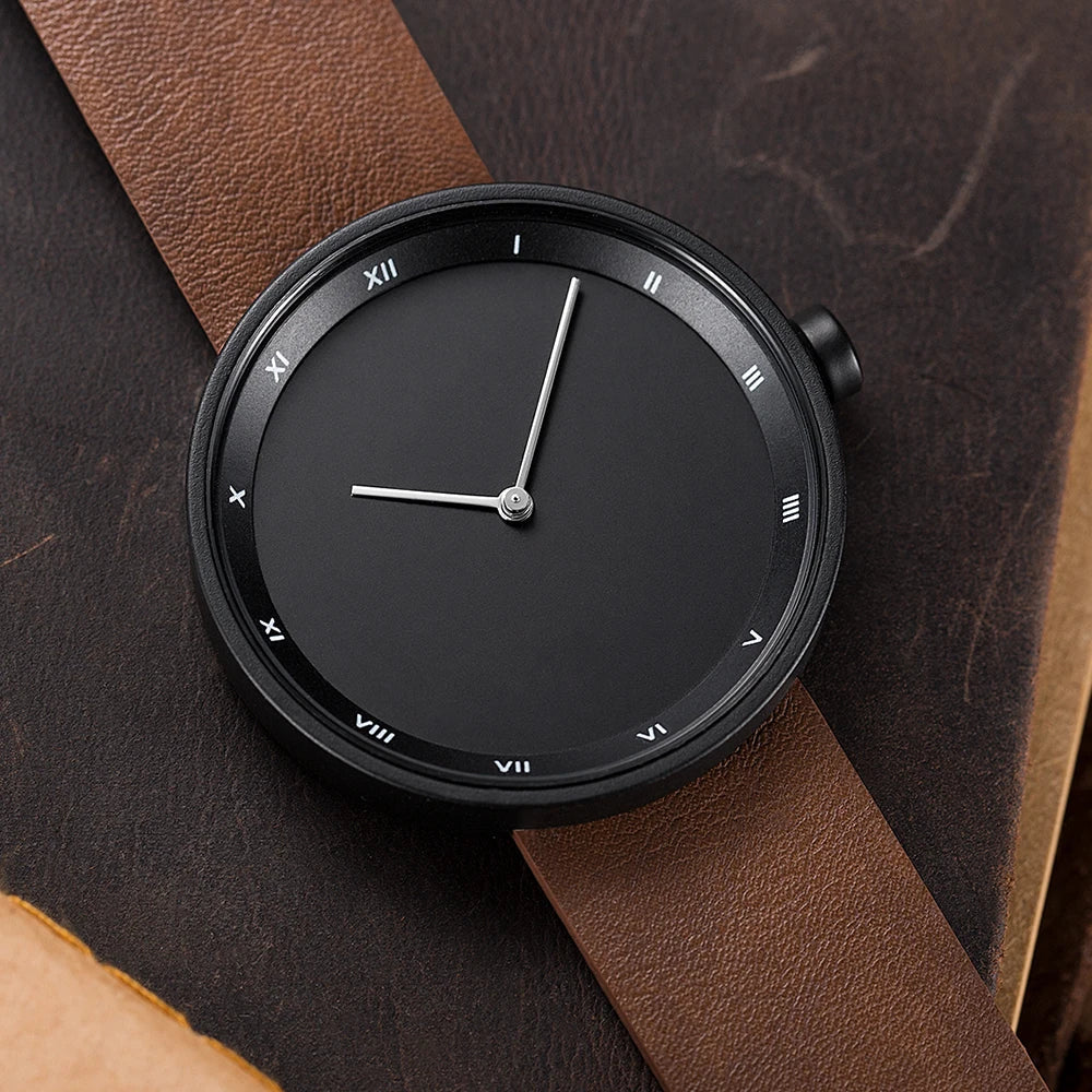 Men's Minimalist Roman-Numeral Watch with Alloy Case