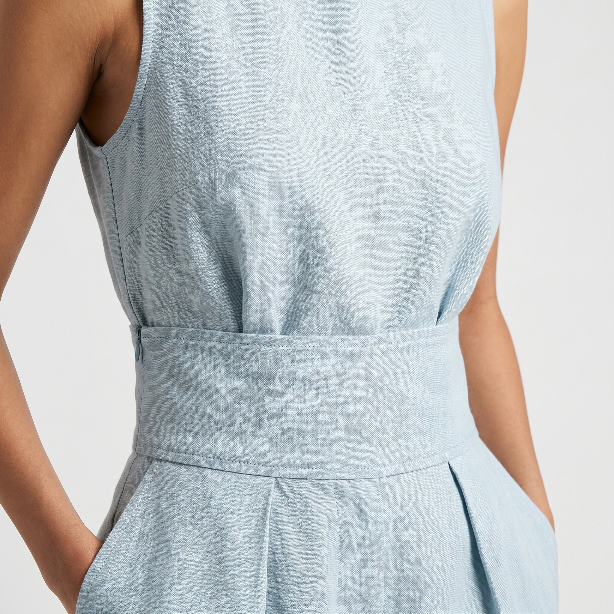 Women's Minimalist Linen Set with Wide-Leg Trousers