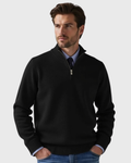 Men's Half-Zip Sweater with Modern Zipper Accent