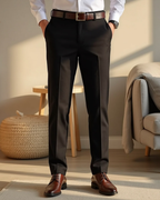 Men's Stretch Smart-Casual Pants with Ankle-Length Cut