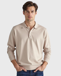 Men's Long-Sleeve Polo Shirt with Button-Front Collar