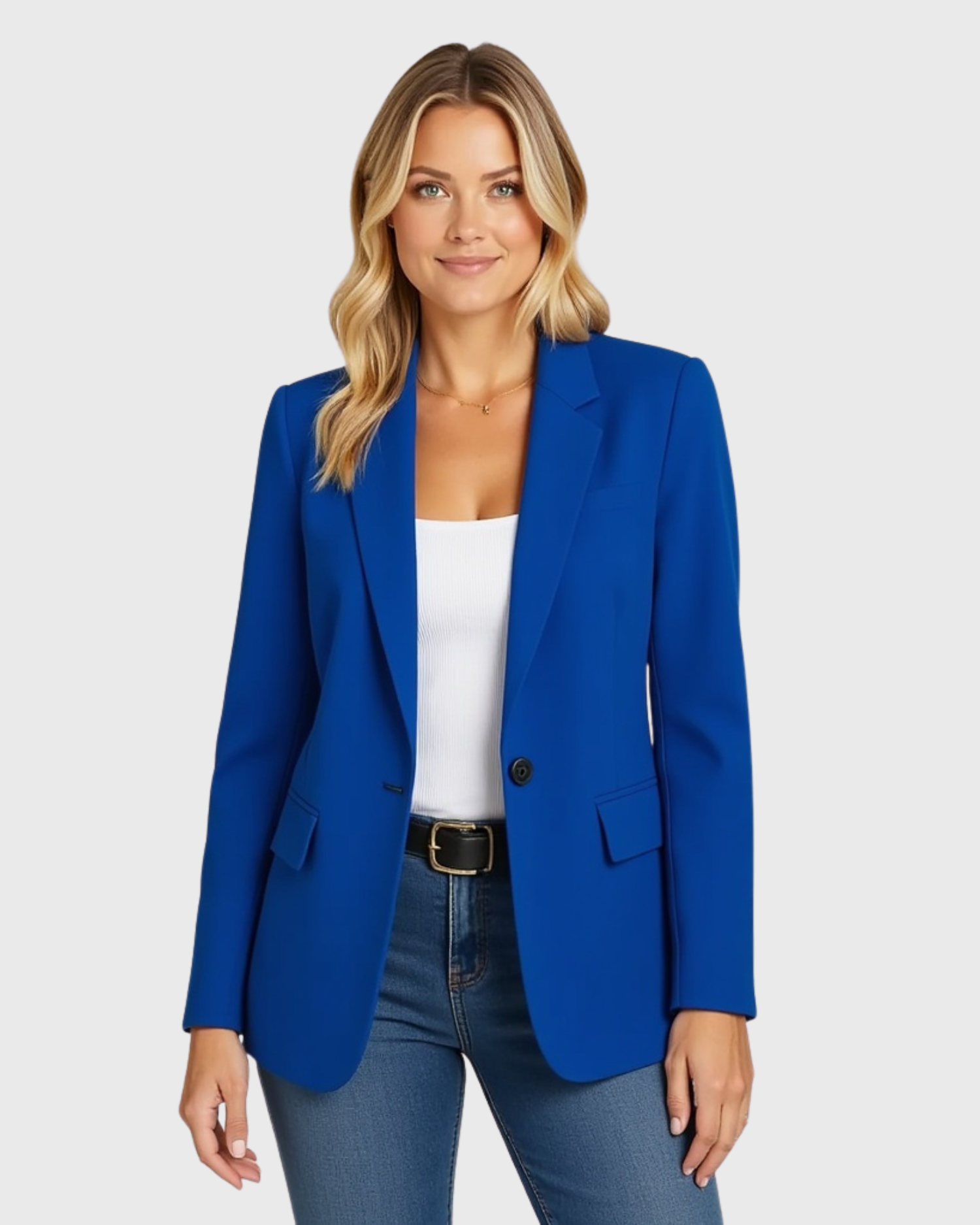 Women's Fitted Structured Blazer with Stretch Fabric