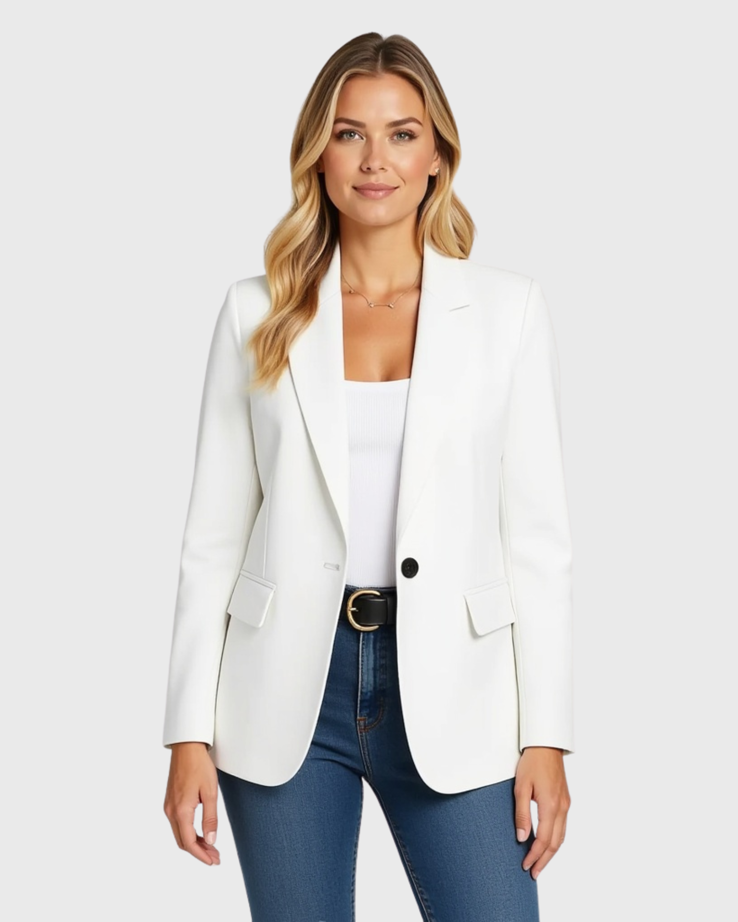 Women's Fitted Structured Blazer with Stretch Fabric