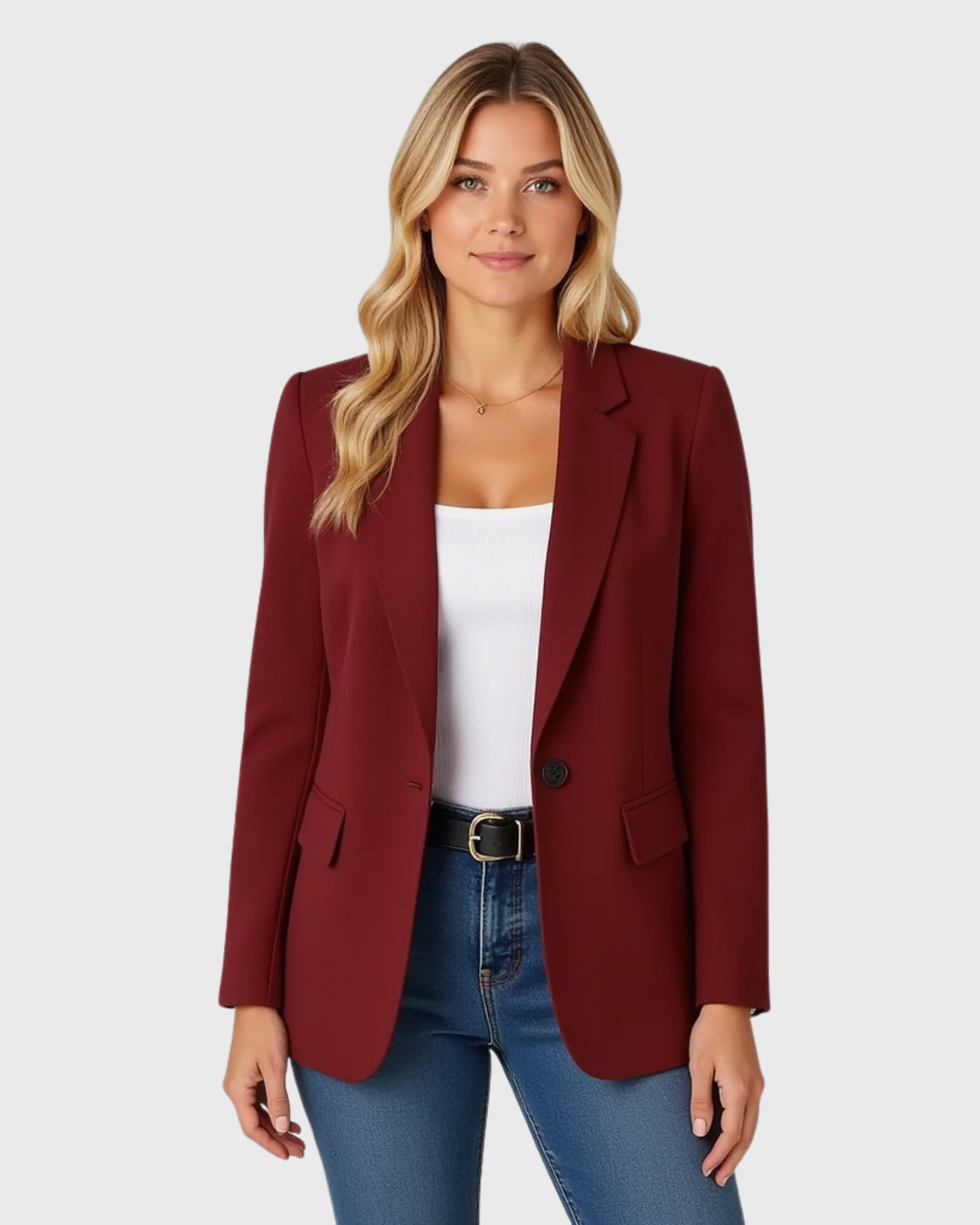 Women's Fitted Structured Blazer with Stretch Fabric