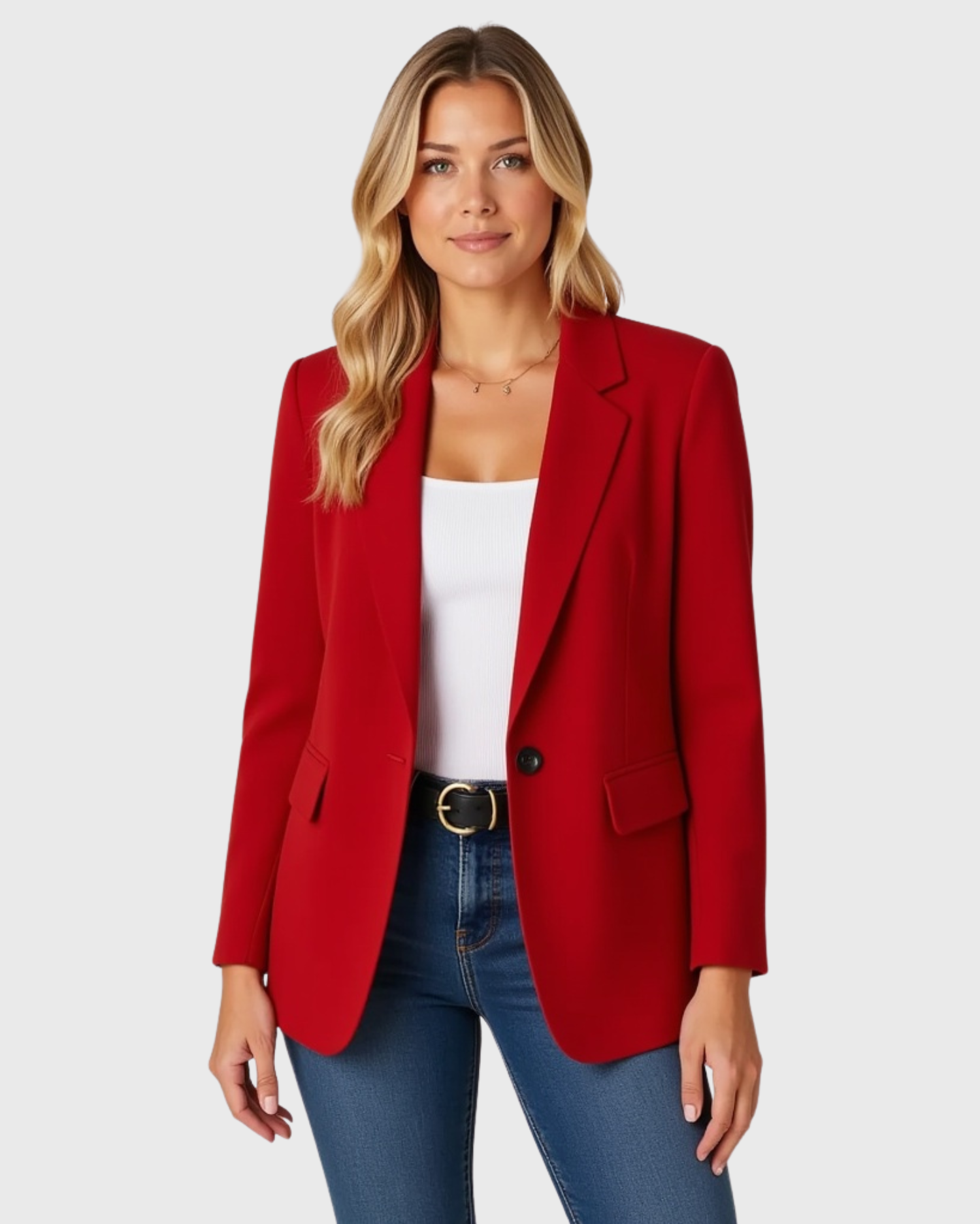 Women's Fitted Structured Blazer with Stretch Fabric
