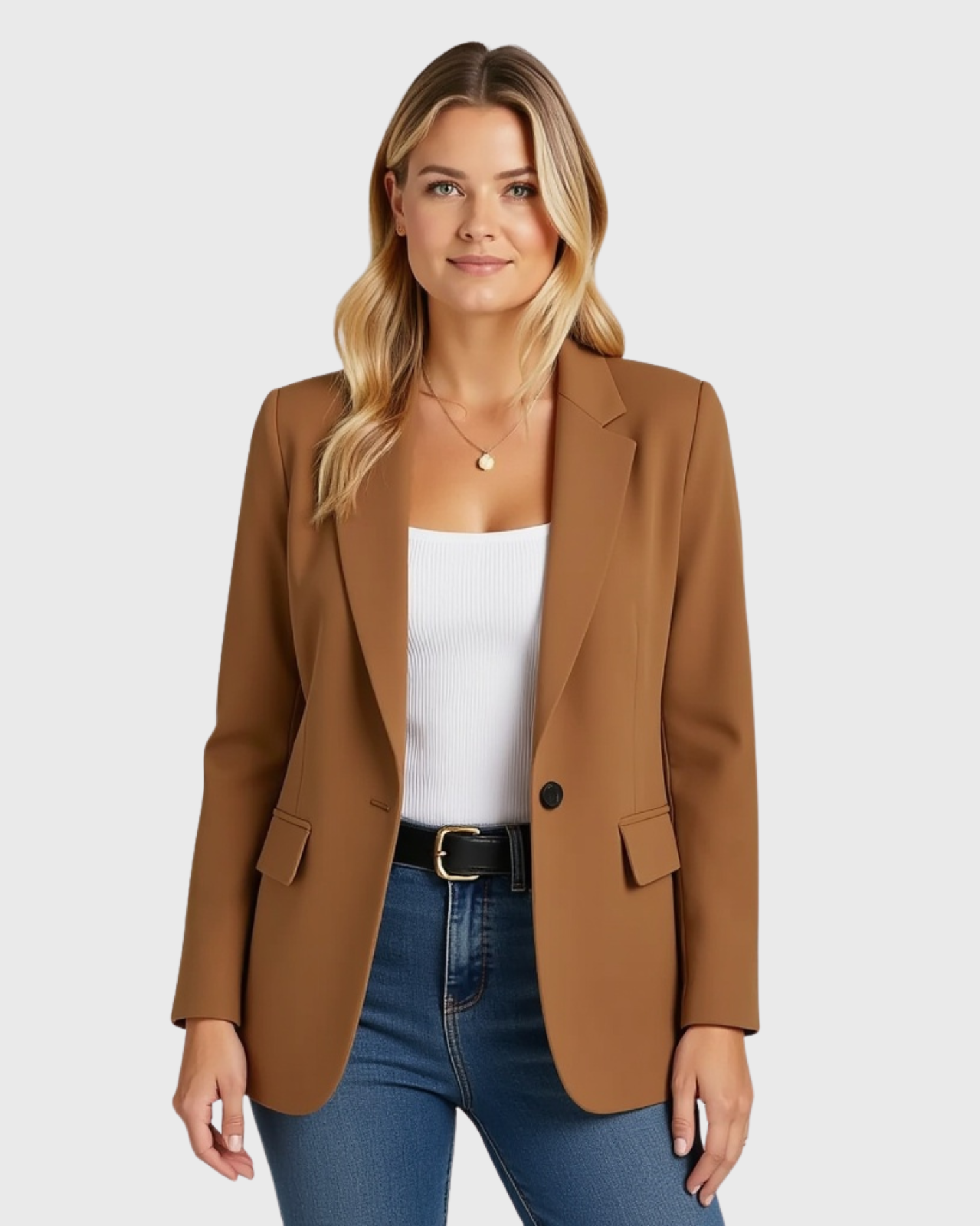 Women's Fitted Structured Blazer with Stretch Fabric
