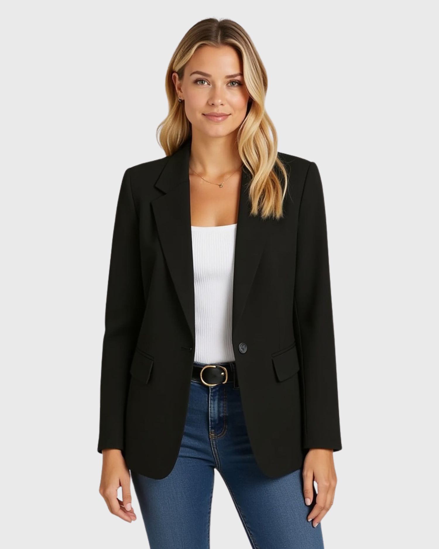 Women's Fitted Structured Blazer with Stretch Fabric