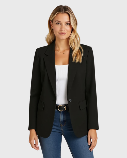 Women's Fitted Structured Blazer with Stretch Fabric