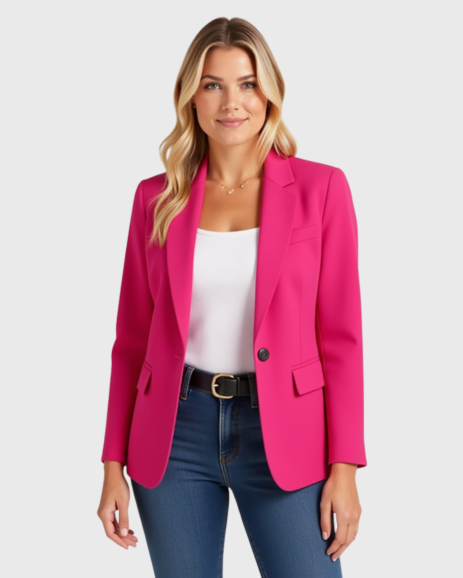 Women's Fitted Structured Blazer with Stretch Fabric