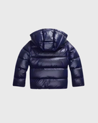 Women's Cropped Hooded Puffer Jacket with Shiny Quilted Finish