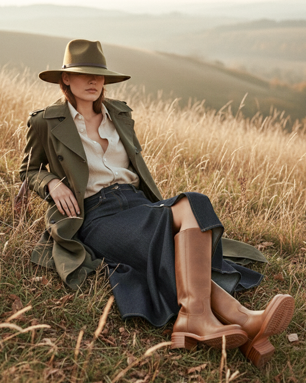 Women's Slim-Fit Knee-High Boots with Structured Sole