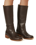 Women's Slim-Fit Knee-High Boots with Structured Sole