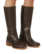 Women's Slim-Fit Knee-High Boots with Structured Sole