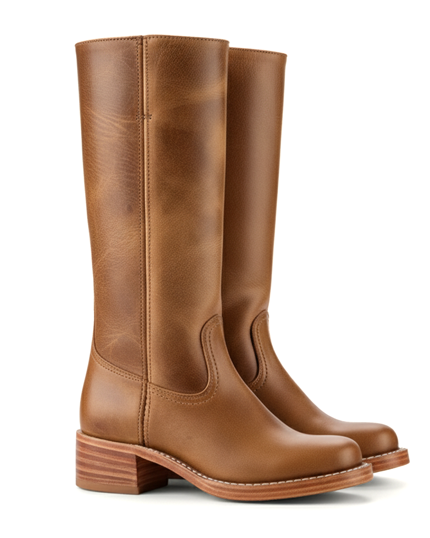 Women's Slim-Fit Knee-High Boots with Structured Sole