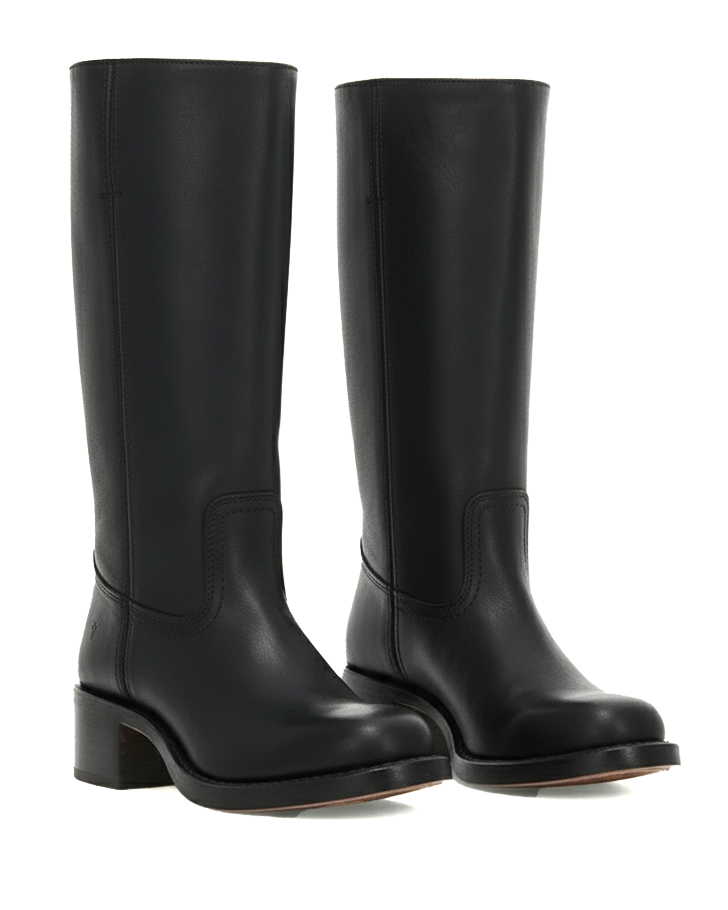 Women's Slim-Fit Knee-High Boots with Structured Sole