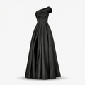 Women's Satin One-Shoulder Maxi Dress with High Slit